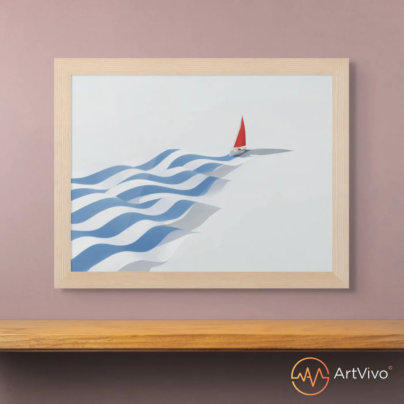 Póster decorativo náutico enmarcado con vidrio – Horizonte Náutico ArtVivo