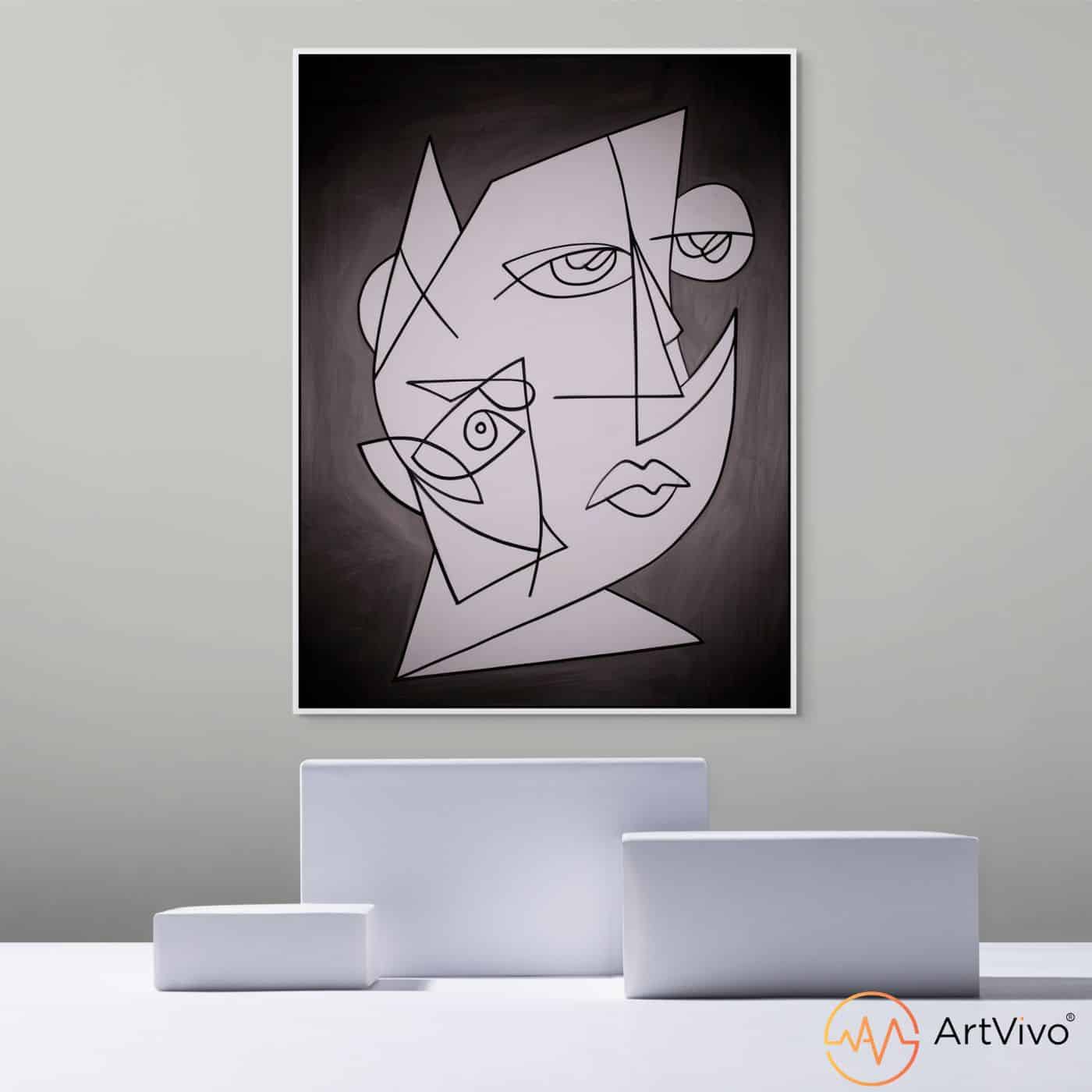 Cuadro abstracto en lienzo para sala Mil Miradas ArtVivo