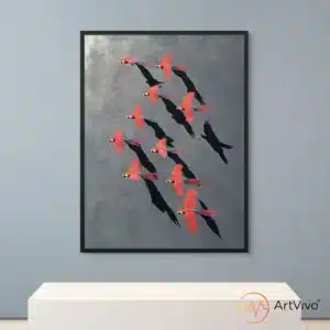 Cuadros de animales tropicales para sala alternativa poster Vuelo Tropical ArtVivo
