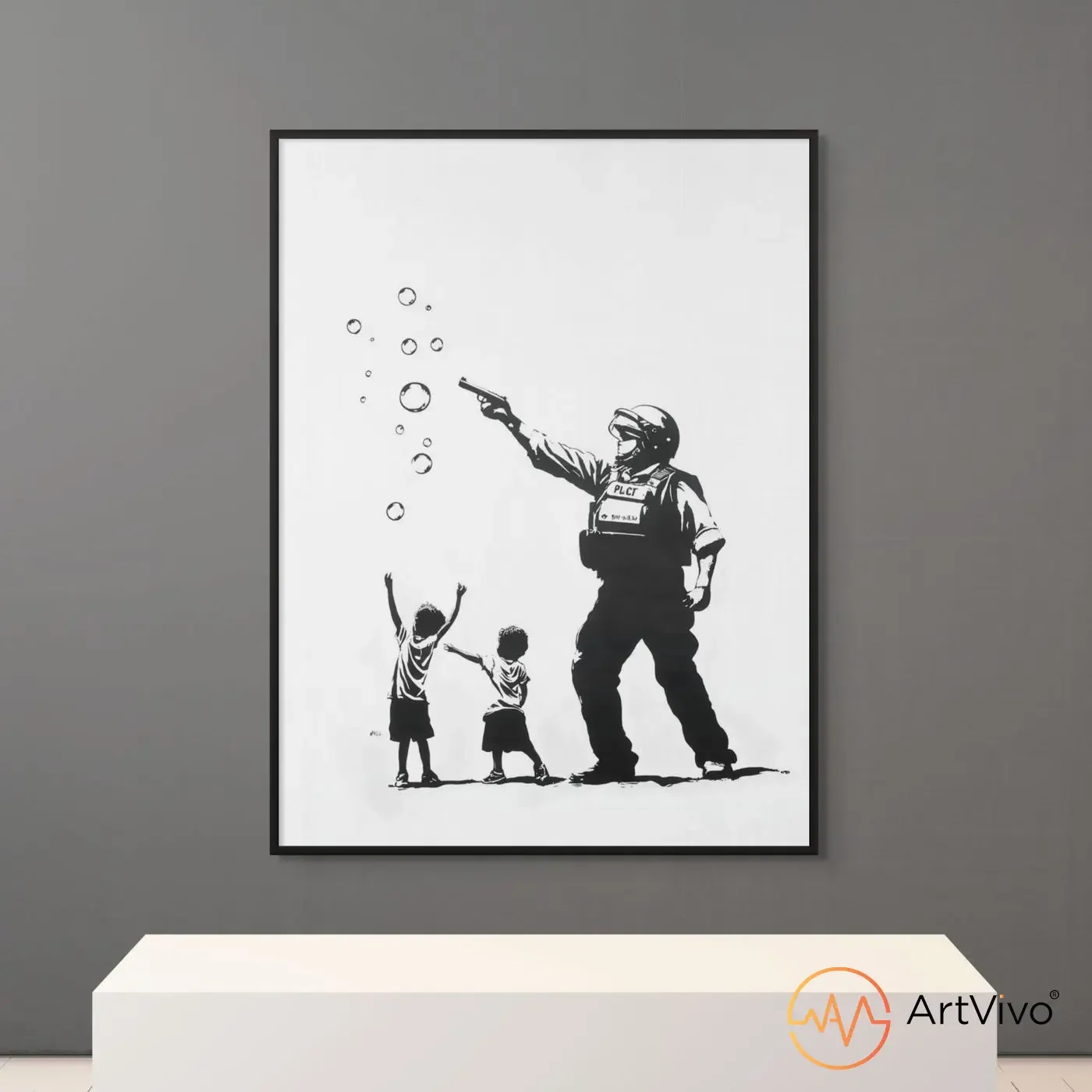 cuadro-decorativo-street-art-policia-burbujas-sala
