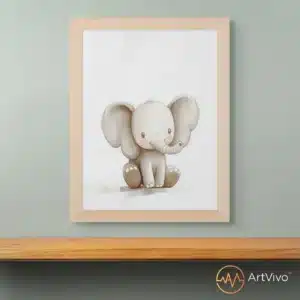 Poster decorativo para cuarto de niños elefante bebé tierno Elefantito — ArtVivo