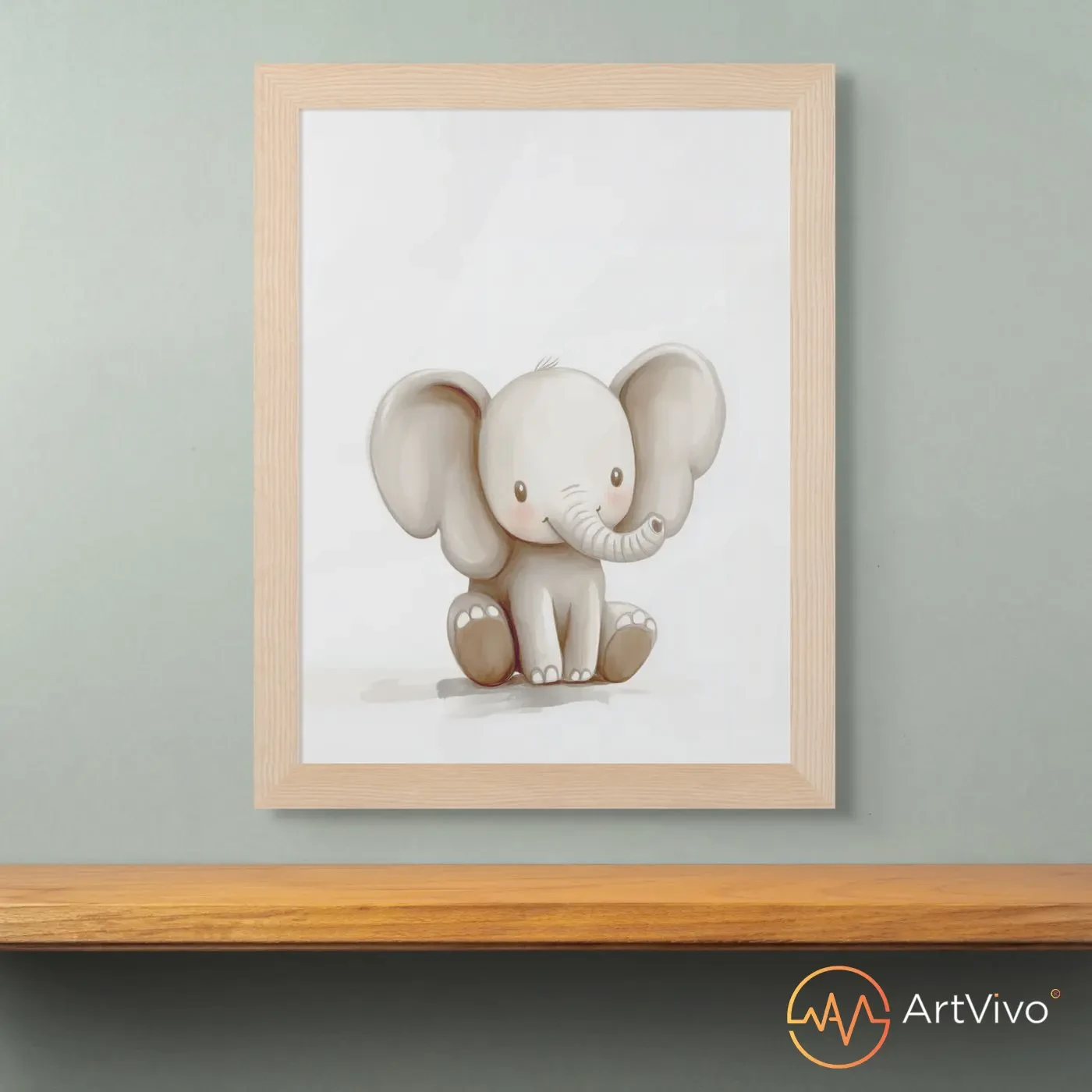 Poster decorativo para cuarto de niños elefante bebé tierno Elefantito — ArtVivo