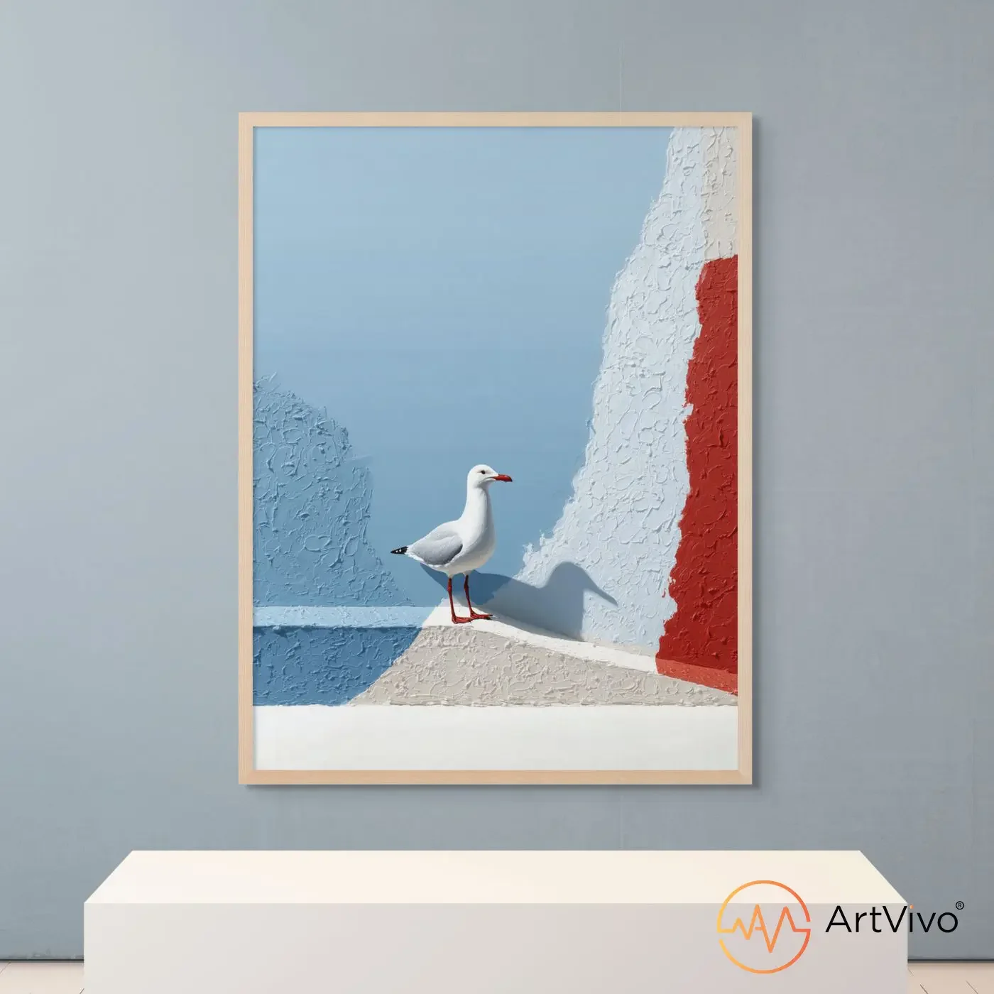 Poster decorativo para sala gaviota solitaria costera Solo el Mar y Yo — ArtVivo
