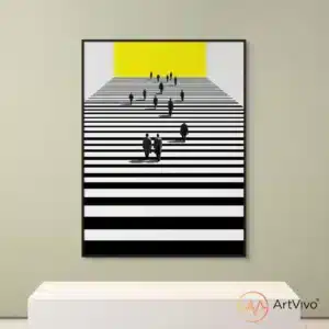 Poster decorativo para sala personas caminando hacia luz Hacia la Luz — ArtVivo