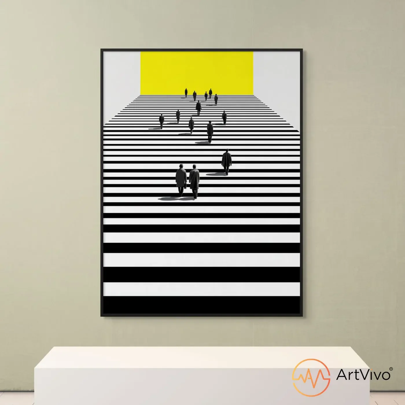 Poster decorativo para sala personas caminando hacia luz Hacia la Luz — ArtVivo