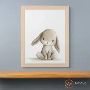 Poster decorativo para cuarto de niños conejito bebé Blandito — ArtVivo