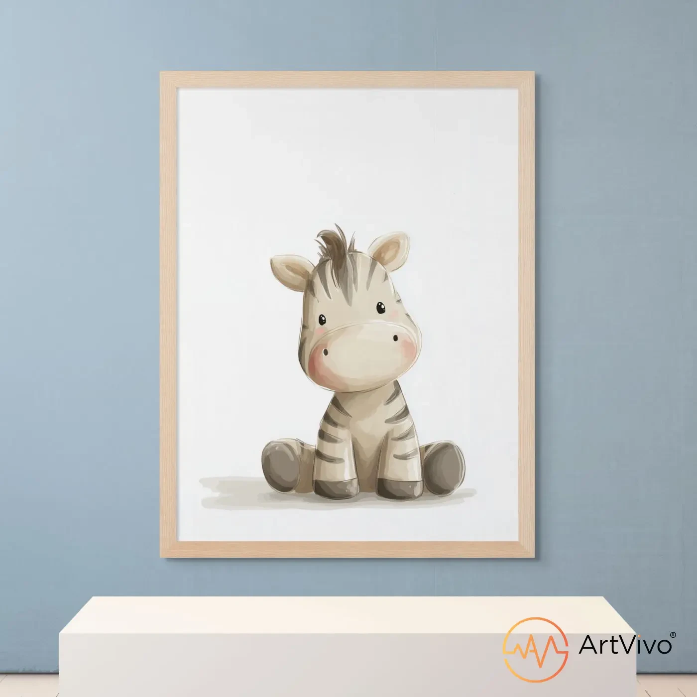 Poster decorativo para cuarto de niños cebra bebé tierna Cebrita — ArtVivo