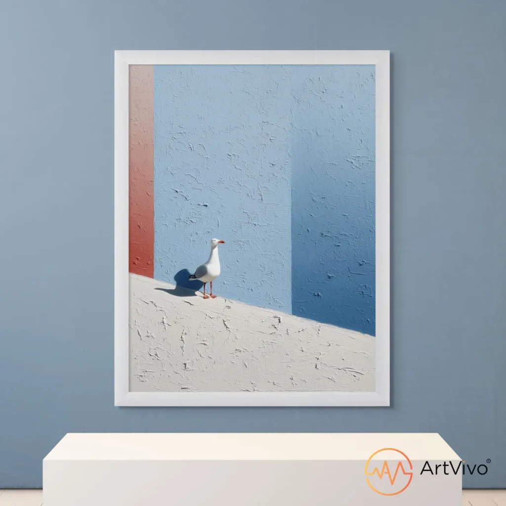 Poster decorativo para sala gaviota minimalista El Vigía — ArtVivo