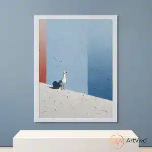 Poster decorativo para sala gaviota minimalista El Vigía — ArtVivo