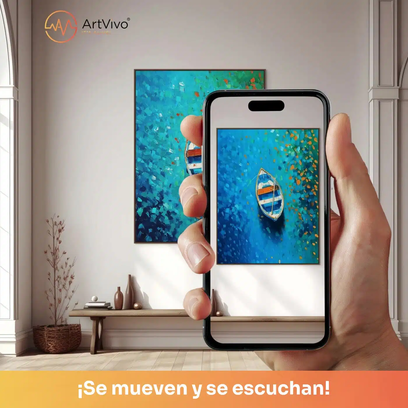 A la Deriva: cuadro decorativo animado, la imagen cobra vida en tu celular con ArtVivo