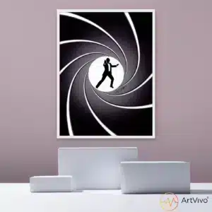 Cuadro de cine retro de agente secreto ArtVivo