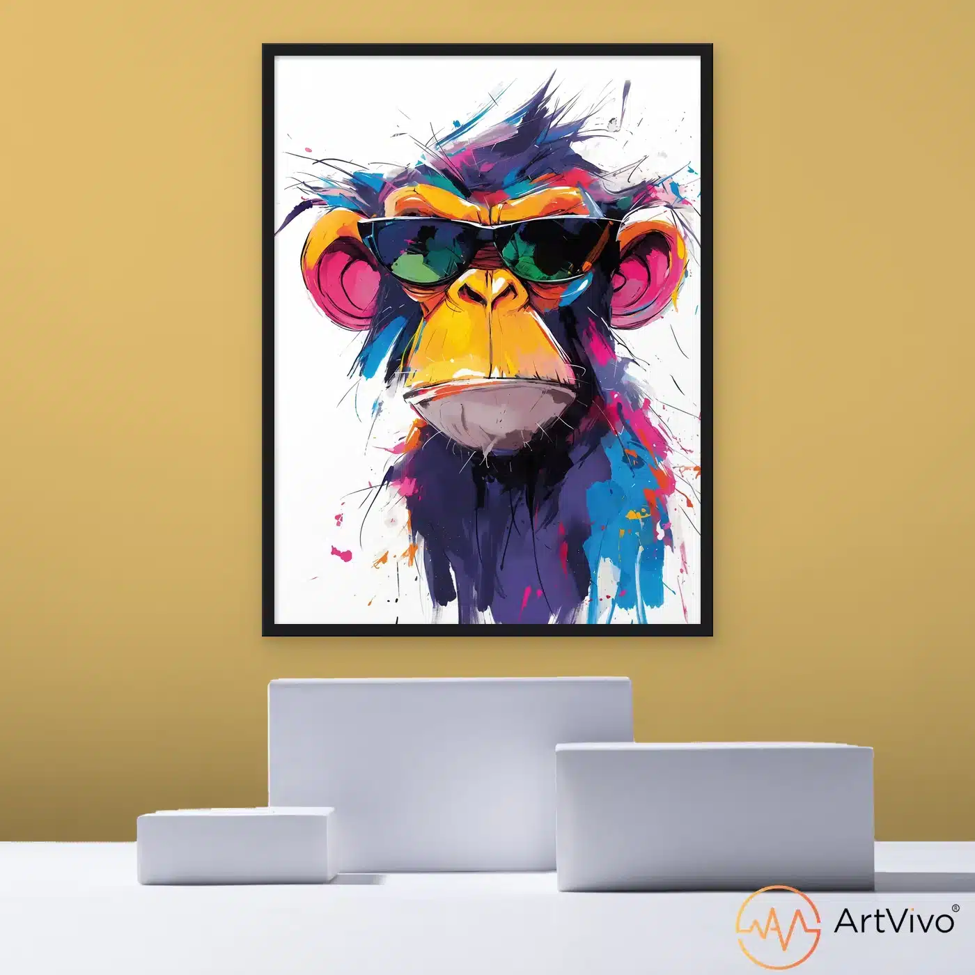 Cuadro de mono pop art Cool Monkey ArtVivo