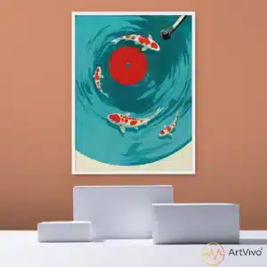 Cuadro de peces koi Swiming Disco ArtVivo