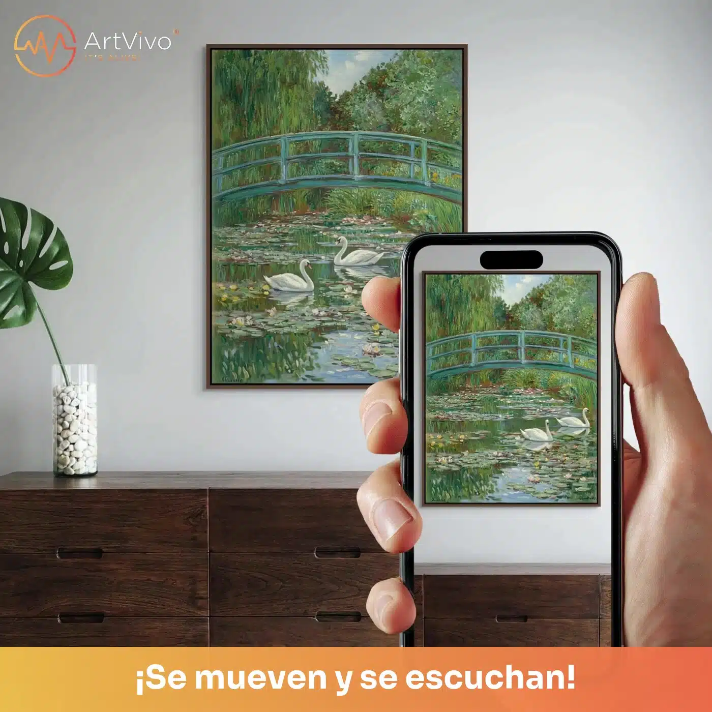 Jardín Eterno: cuadro decorativo animado, la imagen cobra vida en tu celular con ArtVivo
