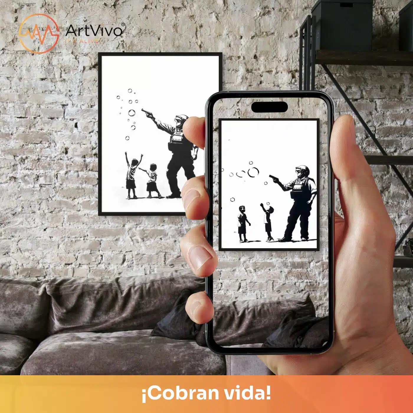 Todo es Juego: cuadro decorativo animado, la imagen cobra vida en tu celular con ArtVivo